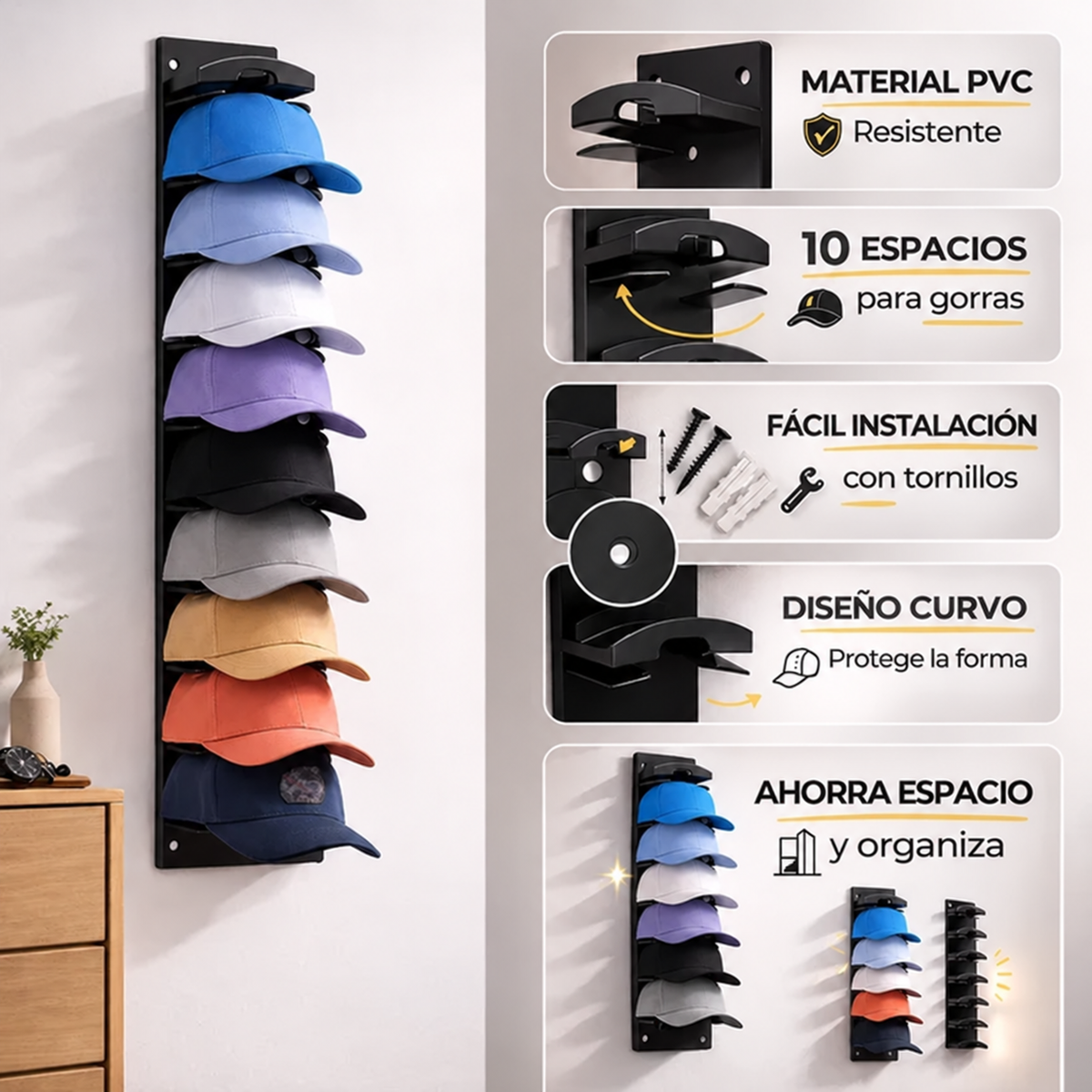 ✅2x1 Organizador de gorras con más de 20 Espacios + Envío gratis🔥