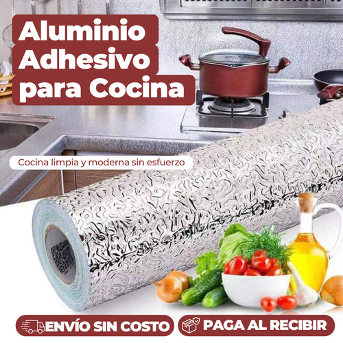 2 Metros de Aluminio Adhesivo para Cocina + ENVÍO GRATIS🔥