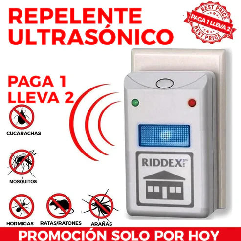 ✅2x1 - Repelente ultrasónico - Elimina todas las plagas🚫☢️+ ENVÍO GRATIS